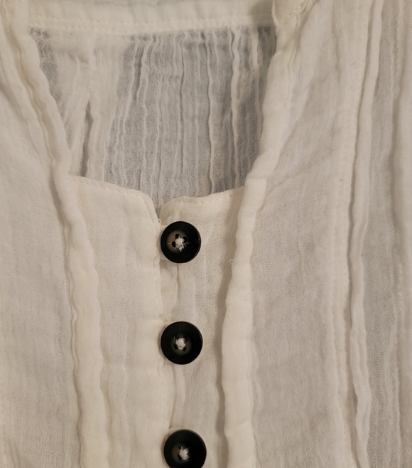 Free People White Pintuck Peasant Blouse - Picture 4 of 8